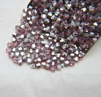 Swarovski (4mm) Light Rose Comet Argent Light Bicones 36/72/144/432/720 Pieces embroidery materials, jewelry making, vintage rare findings