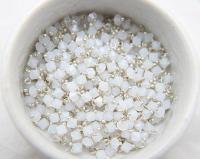 5mm Swarovski White Opal crystal dangles in Sterling Silver wire wrapped- charms- drops- jewelry making 24/72/144/432/1000Pieces