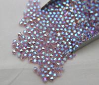 4mm Swarovski Light Amethyst AB 2X FC Bicones rainbow beads 36/72/144/432/720 Pieces rainbow beads, jewelry making, couture embellishments