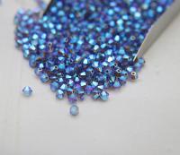 Swarovski (3/4mm) Tanzanite AB 2X FC Bicones Rainbow Beads 36/72/144/432/720 Pieces (539) jewelry making, embroidery materials