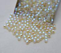 Swarovski (3/4mm) Jonquil AB 2X FC Bicones 36/72/144/432/720 Pieces rainbow beads, jewelry making, couture embellishments, embroidery