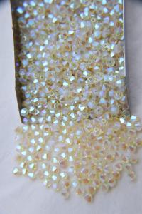 Swarovski (3/4mm) Jonquil AB 2X FC Bicones 36/72/144/432/720 Pieces rainbow beads, jewelry making, couture embellishments, embroidery