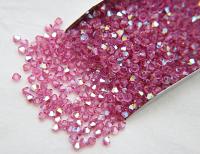Swarovski (3/4mm) Rose AB Bicones beads 36/72/144/432/720 Pieces rainbow beads, rainbow beads, jewelry making, couture embellishments