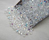 3/4mm Crystal Aurore Boreale Swarovski Bicone Crystal beads 50 Gross rainbow beads, jewelry making, couture beading