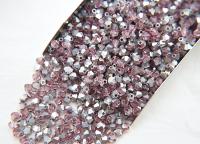 Swarovski (4mm) Light Rose Comet Argent Light Bicones 36/72/144/432/720 Pieces embroidery materials, jewelry making, vintage rare findings