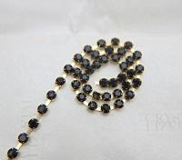 16 SS Rhinestone Chain Swarovski in Mocca (286) 4mm 0.5/1/2/5/15 Meters embroidery materials, craft vintage findings, embellishments, rare