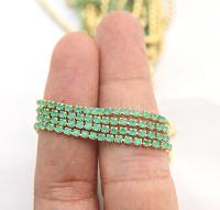 14pp Cubic zirconium Rhinestone Close Cup Chain in Opal Jade Green (2mm) 0.5/1/2/5 Meters Brass Settings, strass findings, jewelry making