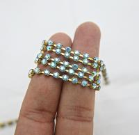 12 SS Rhinestone Chain Swarovski Aquamarine AB 3mm 0.5/1/2/5 Meters strass chains, couture materials jewelry making, embroidery materials