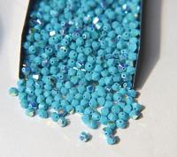 3/4mm Turquoise (267) Aurore Boreale Swarovski Bicone Cuts beads AB 36/72/144/432/720 Pieces embellishment couture
