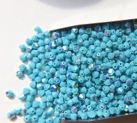 3/4mm Turquoise (267) Aurore Boreale Swarovski Bicone Cuts beads AB 36/72/144/432/720 Pieces embellishment couture