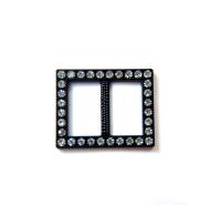Swarovski Buckle - Clear/Black, rectangle clothing accessories, tailoring, belts, embellishments, wedding decorations, crafts supplies