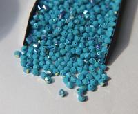 3/4mm Turquoise (267) Aurore Boreale Swarovski Bicone Cuts beads AB 36/72/144/432/720 Pieces embellishment couture