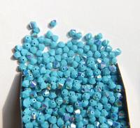 3/4mm Turquoise (267) Aurore Boreale Swarovski Bicone Cuts beads AB 36/72/144/432/720 Pieces embellishment couture