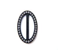 Swarovski Buckle - Clear/Black, Oval clothing accessories, tailoring, belts, embellishments, wedding decorations, crafts supplies