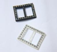 Swarovski Buckle - Clear/Black, rectangle clothing accessories, tailoring, belts, embellishments, wedding decorations, crafts supplies