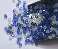 3/4 mm Denim Blue Designer Mixes Swarovski Bicone beads 36/72/144/432/720 Pieces loose beads, mix beads, embroidery materials, craft supply