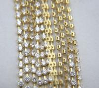 6ss/12ss Clear Cubic zirconium diamond Rhinestone 0.5/1/2/5 Meters Brass Settings embroidery materials, craft findings, embellishments