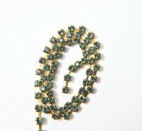 18ss Swarovski Rhinestone Chain in Indian Sapphire (217) 0.5/1/2/5 Meters Bridal Supplies, Jewelry, vintage findings, embroidery materials