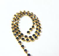 18ss Swarovski Rhinestone Chain in Cobalt (369) 0.5/1/2/5 Meters Bridal Supplies, Jewelry, vintage findings, embroidery materials