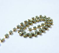 18ss Swarovski Rhinestone Chain in Light Azore 0.5/1/2/5 Meters Bridal Supplies, Jewelry Making, vintage findings, embroidery materials