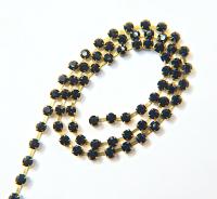 18ss Swarovski Rhinestone Chain in Cobalt (369) 0.5/1/2/5 Meters Bridal Supplies, Jewelry, vintage findings, embroidery materials