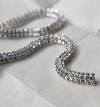 Swarovski Serpentine chain Round Rhinestone lace in Silver Plating 7mm thick for embellishments/Jewellery/couture inside (Hole 3mm) jacket