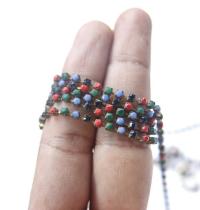 8 SS Rhinestone Chain Vintage Glass Pressed Chatons in opaque Multi Colored 2.5 mm 1/2/5/15 Meters boho chic blue, decoration, craft supply