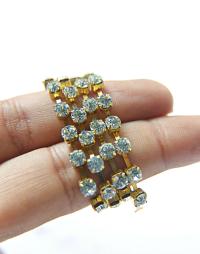 18ss Swarovski Rhinestone Chain in Light Azore 0.5/1/2/5 Meters Bridal Supplies, Jewelry Making, vintage findings, embroidery materials