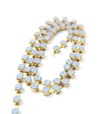 18ss Swarovski Rhinestone Chain in Sky Blue Opal (4.2mm) 0.5/1/2/5 Meters Bridal Supplies, Jewelry, vintage findings, embroidery materials