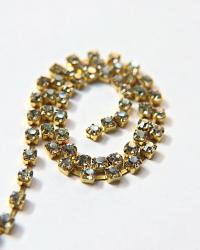 18ss Swarovski Rhinestone Chain in Crystal Silver Shade 0.5/1/2/5 Meters Bridal Supplies, Jewelry, vintage findings, embroidery materials