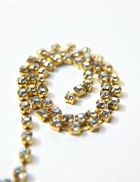 18ss Swarovski Rhinestone Chain in Crystal Silver Shade 0.5/1/2/5 Meters Bridal Supplies, Jewelry, vintage findings, embroidery materials
