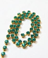 18ss Swarovski Rhinestone Chain in Blue Zircon (4.2mm) 0.5/1/2/5 Meters Bridal Supplies, Jewelry, vintage findings, embroidery materials