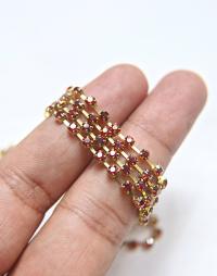 10 SS Swarovski Rhinestone Cup Chain in Crystal Red Magma 2.8mm Made in Austria 0.5/1/2/5 Meters vintage findings / jewelry making / strass