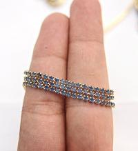 14pp Cubic zirconium Rhinestone Close Cup Chain in Opal Montana (2mm) 0.5/1/2/5 Meters Brass Settings, strass findings, jewelry making, rare