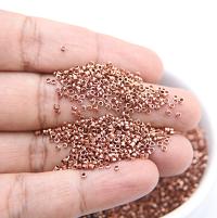 1.7mm Micro Old Rose Metallic Plated Tube Beads 5/10/100 Grams High Quality Nail Art / Haute Couture Embroidery / doll making