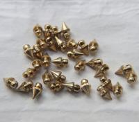 Solid Metal Spike Drops, Spikedrop Charms, in brass 10.5x5.5mm 1.5mm Loop 12/70 pieces vintage findings, jewlery making, art deco premium