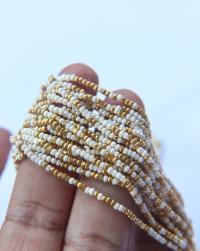 11/0 Hanks Charlotte Cut Beads IVORY Gold Patina 1/5/25/50/100 Hanks 2.0mm jewellery rare glass beads, jewelry supply, findings, craft