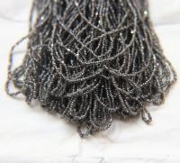 13/0 Hanks Charlotte Cut Beads Patina Transparent Crystal Gun Metal 1/5/25/50/100 Hanks 1.6mm glass beads, jewelry supply, vintage beads