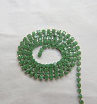 6SS Rhinestone Chain Vintage Glass Light Olive opaque 2mm 1/2/5/15 Meters embroidery materials, craft vintage findings, embellishments lace