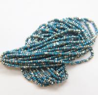 11/0 Hanks Charlotte Cut Beads Patina Slate Blue Opaque Silver 1/5/25/50/100 Hanks 2.0mm PREMIUM SEED beads, jewelry supply, findings