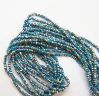 11/0 Hanks Charlotte Cut Beads Patina Slate Blue Opaque Silver 1/5/25/50/100 Hanks 2.0mm PREMIUM SEED beads, jewelry supply, findings