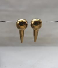 Solid Metal Drops, Spike Charms, in brass 22x10mm, 1.5mm Loop, 4/30 pieces vintage findings, jewlery making, art deco, premium supplies
