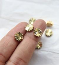 Solid Flower Metal Beads, Brass beads, in brass 10.5mm/5mm , 1.4mm Loop, Spacer Beads, Connector Beads, Two Hole Beads, Bracelets Beads