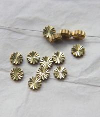 Solid Flower Metal Beads, Brass beads, in brass 10.5mm/5mm , 1.4mm Loop, Spacer Beads, Connector Beads, Two Hole Beads, Bracelets Beads