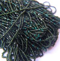 11/0 Hanks Charlotte Cut Beads Mix Transparent Dark Olivine & Opaque Emerald 1/5/25/50/100 Hanks 2.0mm glass beads, jewelry supply, findings