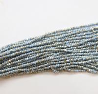 11/0 Hanks Charlotte Cut Beads Patina Light Pale Blue opaque Silver 1/5/25/50/100 Hanks 2.0mm PREMIUM SEED beads, jewelry supply, findings