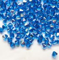 6mm Capri Blue AB (243) Swarovski Bicone Cuts 12/36/72/144/288 Pieces jewelry making/embroidery materials / premium vintage materials