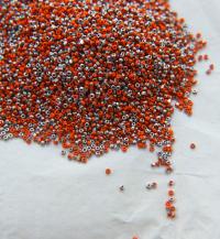 13/0 Charlotte Cut Beads Patina Orange Opaque Silver 5/10/20/50/250/500 Grams PREMIUM MATERIALS