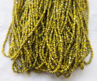 11/0 Hanks Charlotte true Cut Beads Patina Opaque Yellow Gun Metal 1/5/25/50/100 Hanks PREMIUM SEED Beads, vintage supplies