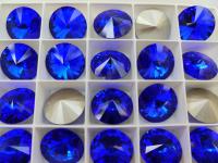 18mm Swarovski 1122 Rivoli Majestic Blue Foiled 2/6 pieces jewelry making stones, Premium materials